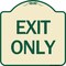 Signmission Designer Series Sign-Exit Only, Tan & Green Heavy-Gauge Aluminum Sign, 18" H, 18" L, TG-1818-24471 A-DES-TG-1818-24471 - alternate 1